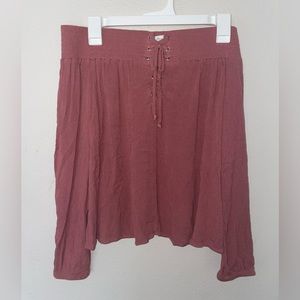 Women’s pink off the shoulder long sleeve top